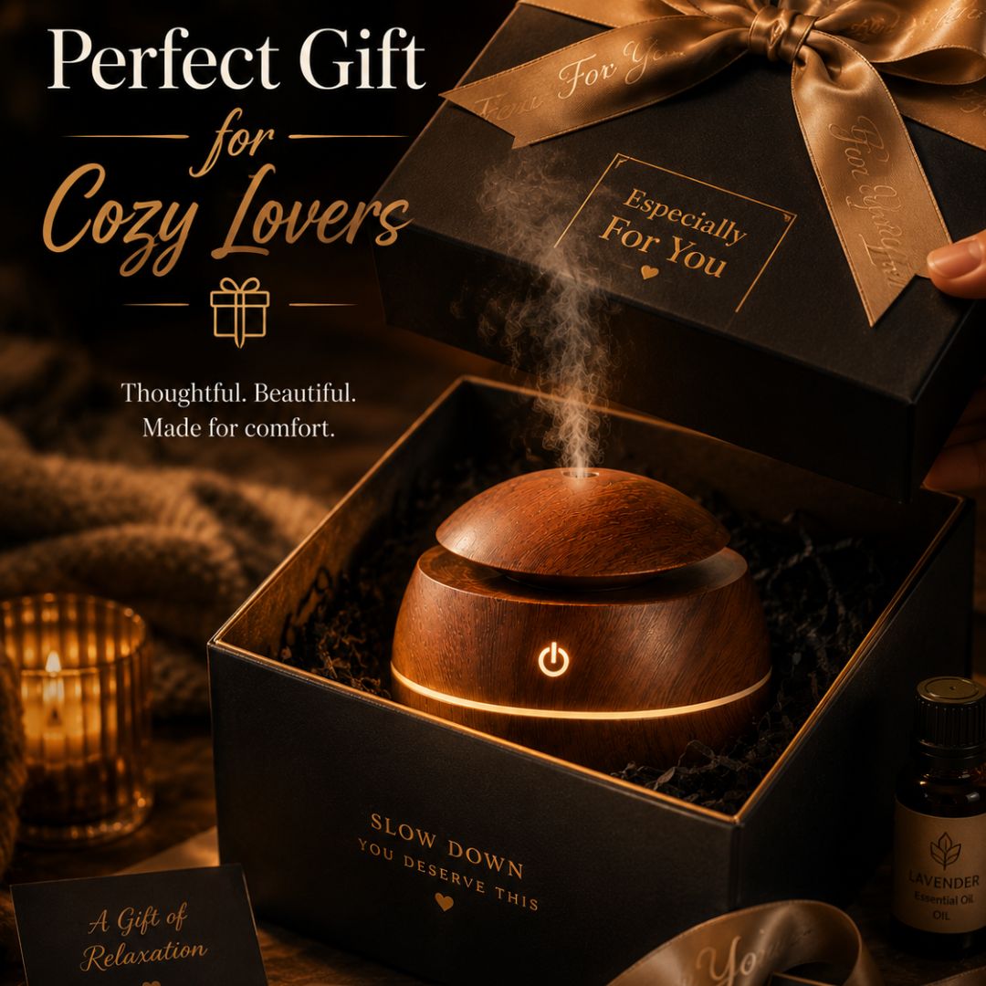 Luxury Wood Grain Aroma Diffuser – Ultrasonic Essential Oil Humidifier for Bedroom, Office & Spa
