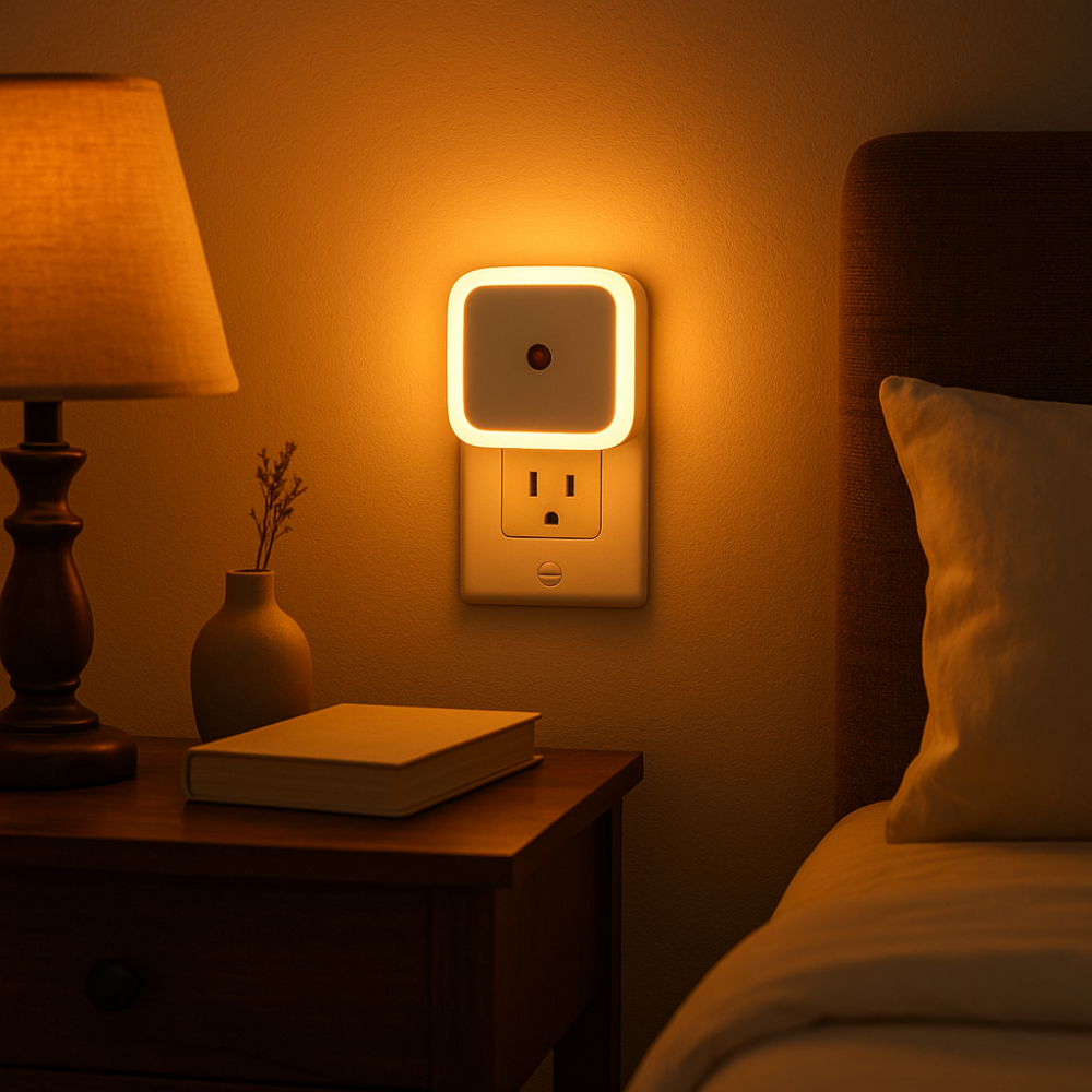 Smart LED Night Light with Auto Dusk-to-Dawn Sensor | Plug-in Warm White Wall Lamp for Bedroom, Hallway, Bathroom & Nursery | Energy Efficient Soft Glow Light