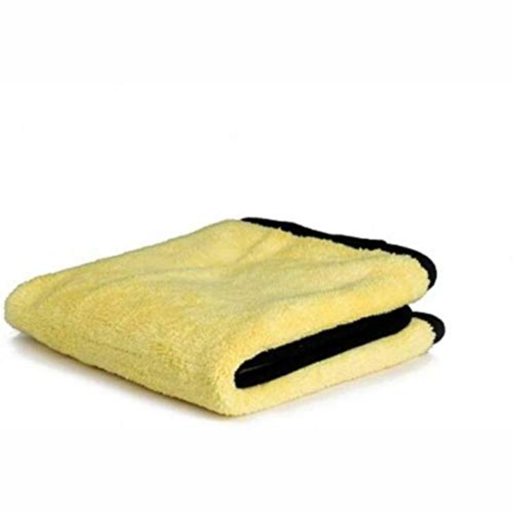 Premium Microfiber Cleaning Cloth – Dual-Side Thick Towel for Car, Home & Kitchen (Yellow & Grey)