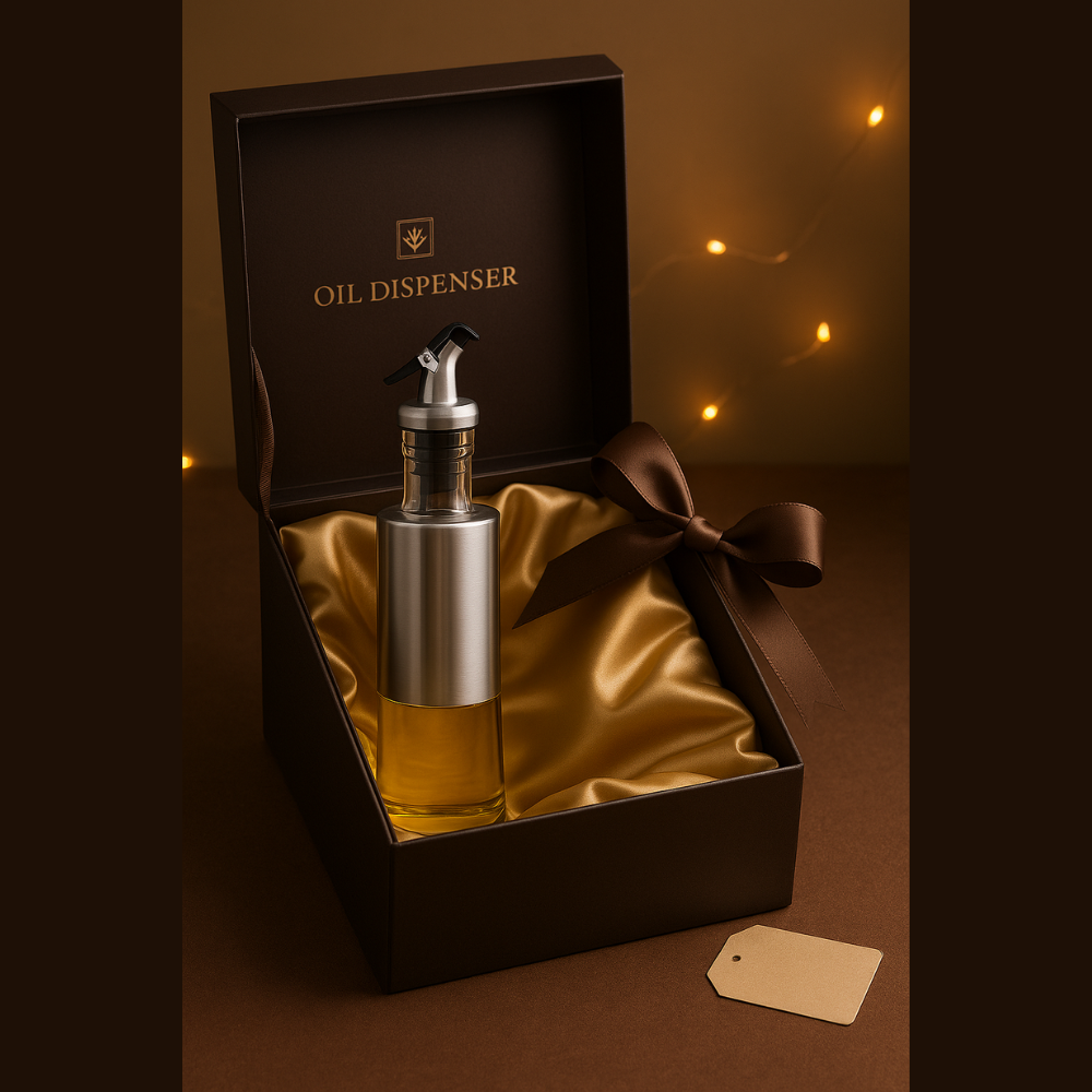 Premium Stainless Steel & Glass Oil Dispenser ā Leak-Proof Pouring Bottle for Olive Oil, Vinegar, Soy Sauce & Cooking Wine | Anti-Drip Spout & Airtight Cap (500ml)