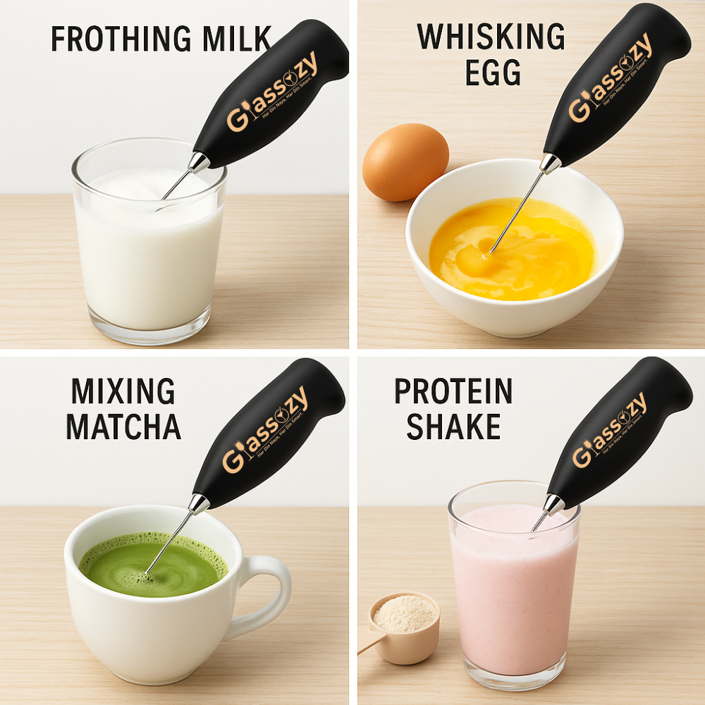 Electric Milk Frother for Coffee | Handheld Powerful Foam Maker | Egg Beater | Portable Drink Mixer for Cappuccino, Latte, Matcha & Shakes