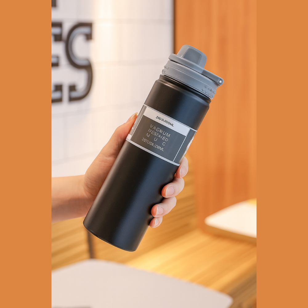 Premium Vacuum Insulated Stainless Steel Bottle – 750ml | Hot & Cold Thermos with Flip-Top Lid
