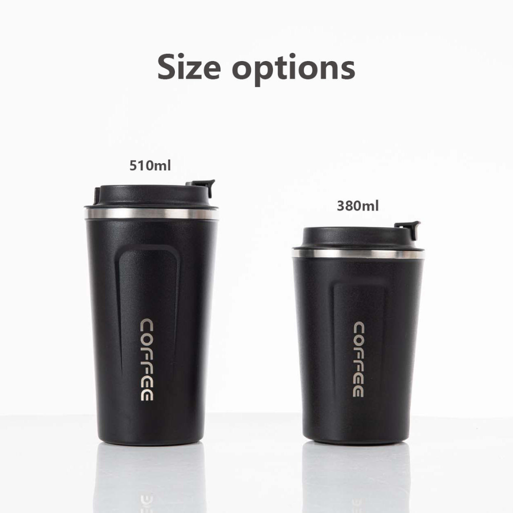 Insulated Reusable Coffee Tumbler with Flip-Top Lid – Stainless Steel Travel Mug (Multi-Color Options)