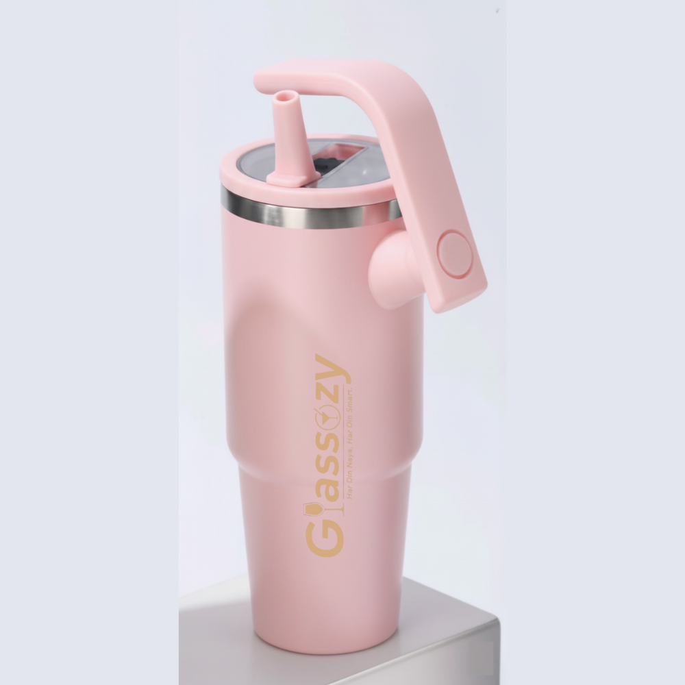 Premium 1200ML Insulated Travel Tumbler with Handle & Straw | Leakproof, Double Wall, Stainless Steel Cup