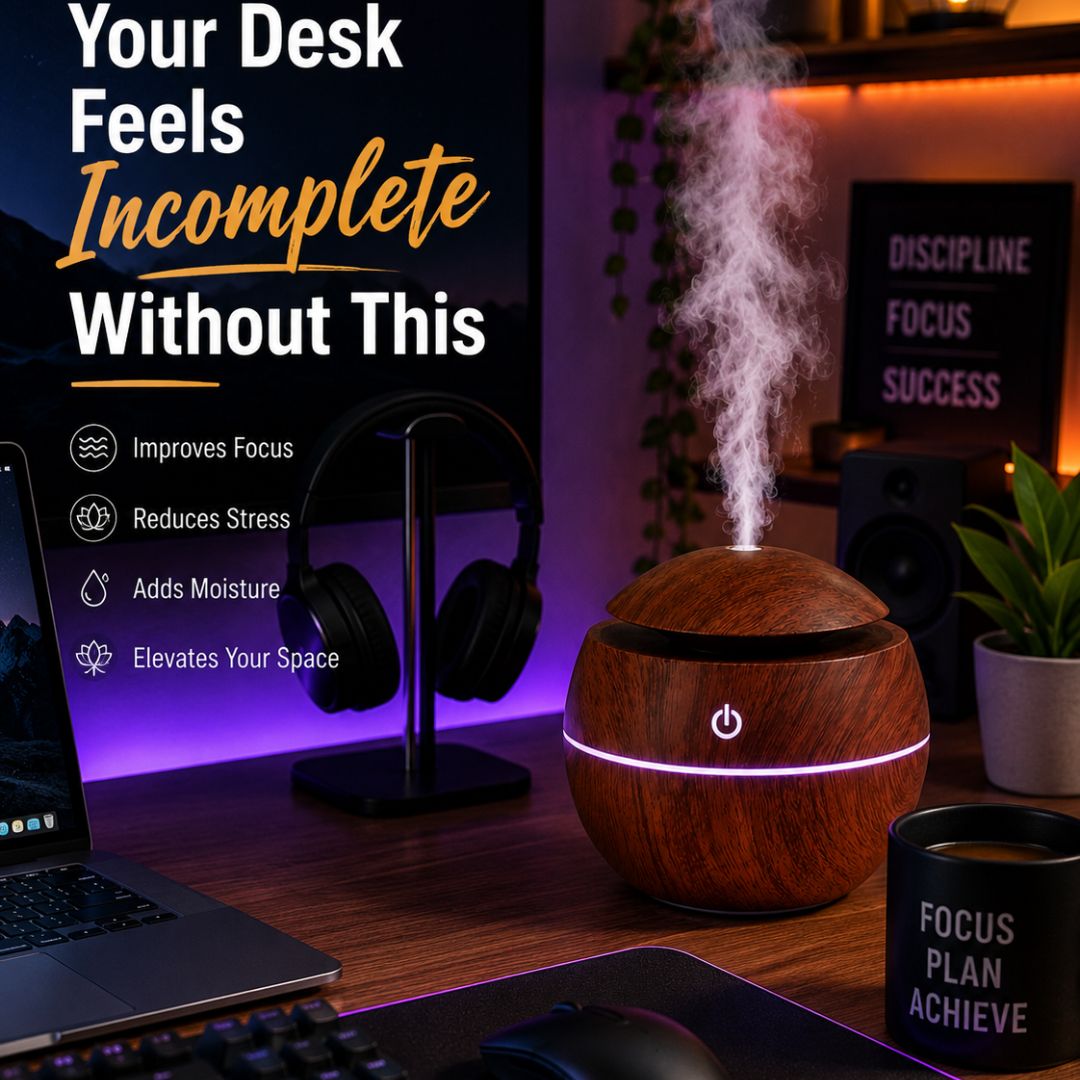 Luxury Wood Grain Aroma Diffuser – Ultrasonic Essential Oil Humidifier for Bedroom, Office & Spa