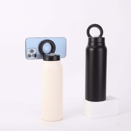 Stainless Steel Vacuum Insulated Water Bottle with Mage safe & Phone Mount – Leakproof Travel Flask (Multi-Color)