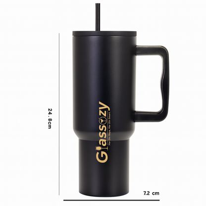 Insulated Tumbler with Straw & Handle | Leak-Proof Stainless Steel Mug | Cold & Hot Drink Flask – 1200ml
