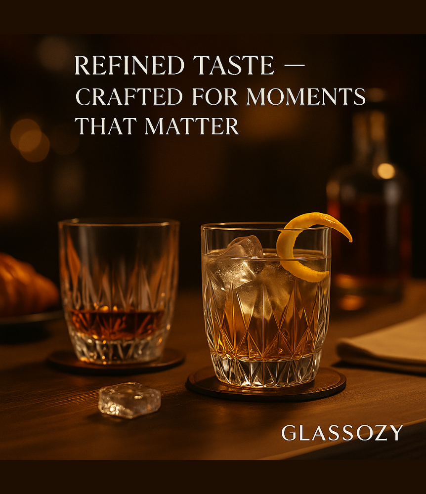 Glassozy 200ml Premium Cut Crystal Glass Set – 6-Pcs Collection | Elegant Juice, Water & Whiskey Tumblers | Durable, Clear Glass Drinkware