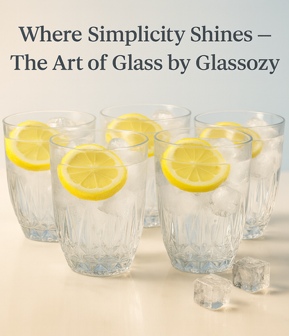 Glassozy 200ml Premium Cut Crystal Glass Set – 6-Pcs Collection | Elegant Juice, Water & Whiskey Tumblers | Durable, Clear Glass Drinkware