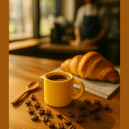 Glassozy Mini Speckled Yellow Ceramic Mug – Handcrafted Espresso Cup for Café & Home- 6 Pcs Set