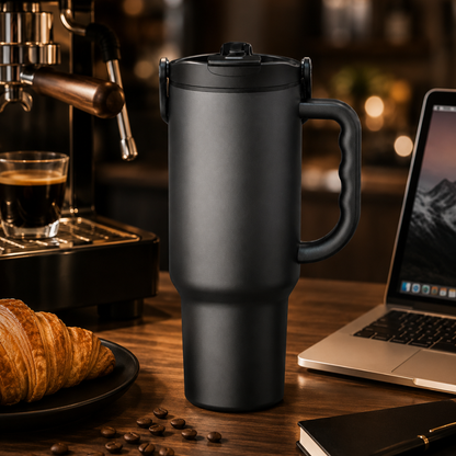 Large Capacity Stainless Steel Tumbler Cup with Ergonomic Handle
