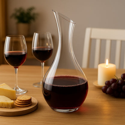 Crystal Wine Decanter – Hand-Blown 1500 ml Glass Carafe for Red & White Wine | Elegant Aerator for Enhanced Flavor & Aroma | Perfect for Home, Dining & Gifting
