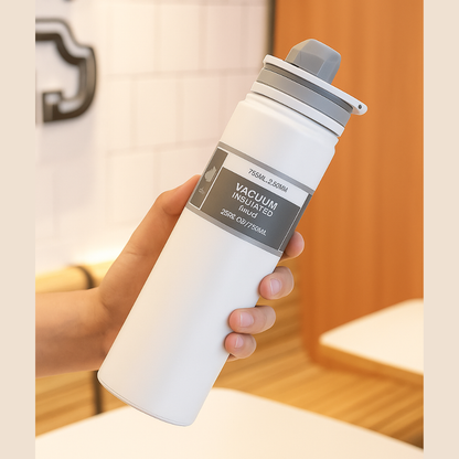 Premium Vacuum Insulated Stainless Steel Bottle – 750ml | Hot & Cold Thermos with Flip-Top Lid