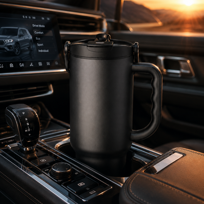 Large Capacity Stainless Steel Tumbler Cup with Ergonomic Handle