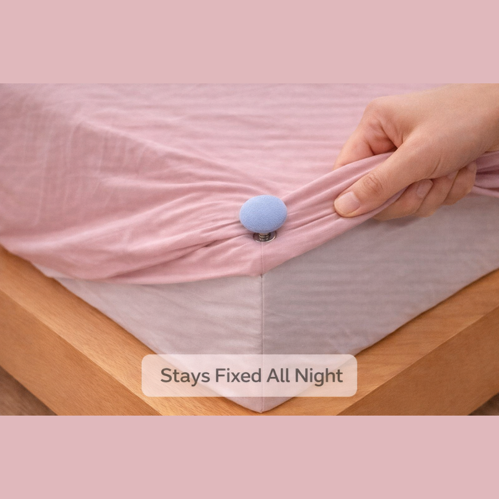 Bedsheet Holder Clips – Anti-Slip Bed Sheet Fastener with Strong Button Lock | No More Slipping Bedsheets | Reusable & Easy to Install | Works on All Mattress Types (Pack of 8)