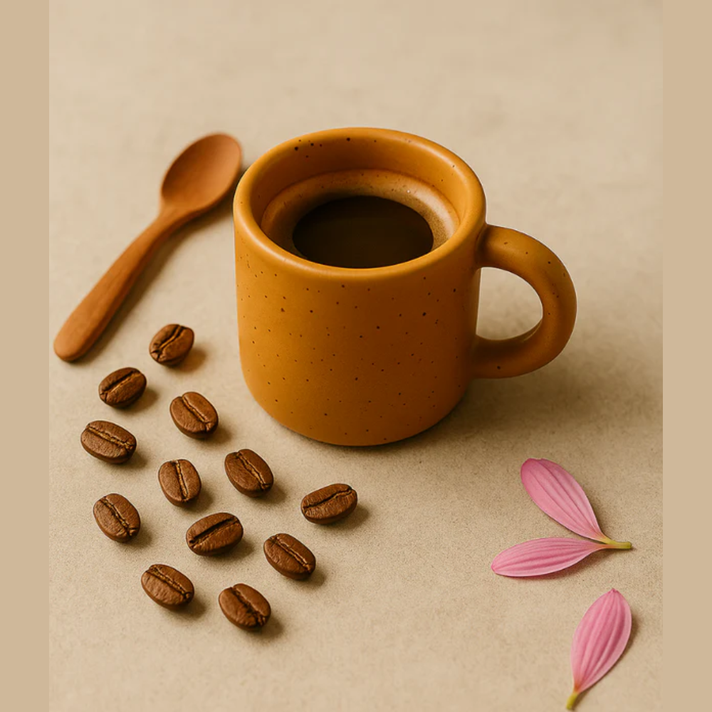 Glassozy Mini Speckled Yellow Ceramic Mug – Handcrafted Espresso Cup for Café & Home- 6 Pcs Set