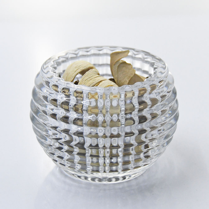 Delisoga 4.8" Textured Crystal Glass Bowl - Elegant Hobnail Decorative Vase & Candy Dish for Home Décor, Weddings, and Centerpieces