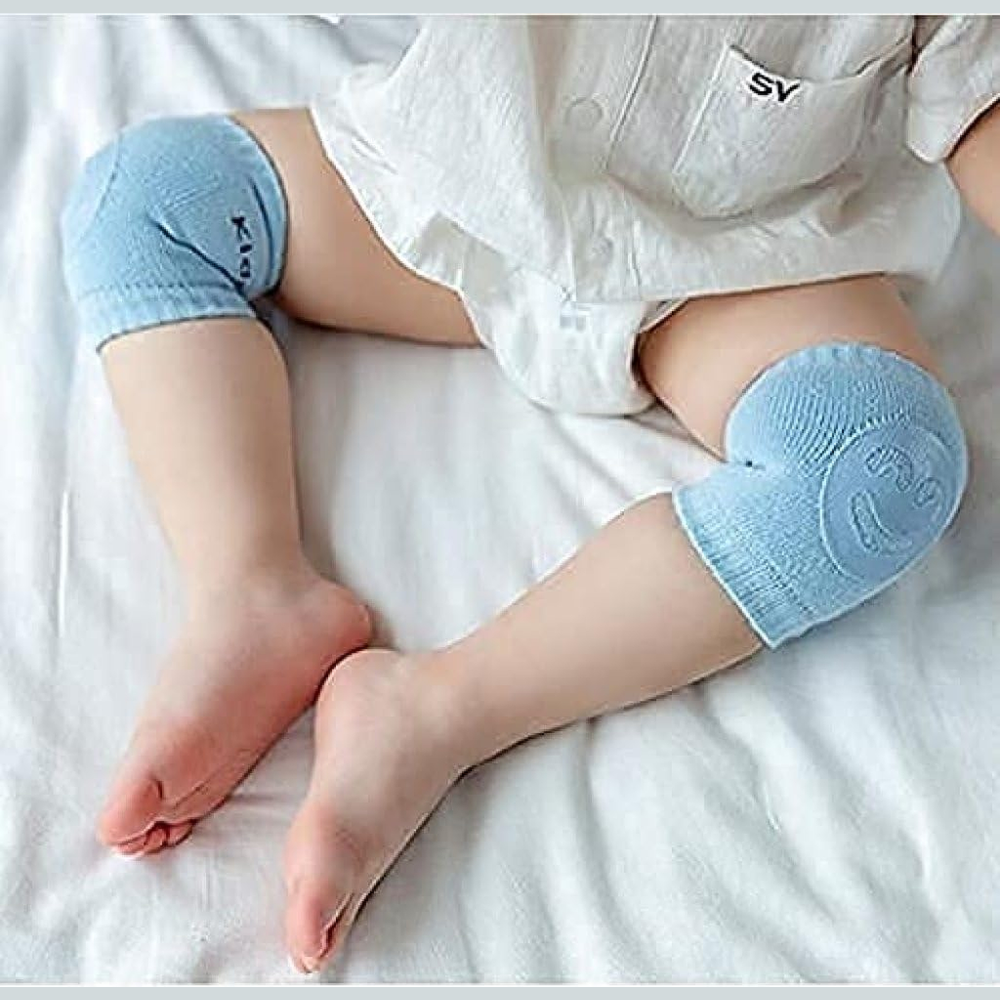 Baby Crawling Knee Pads for Infants & Toddlers | Soft Anti-Slip Knee Protector for Baby Boys & Girls | Breathable Cushion Pads for Crawling Safety on Hard Floors | 2 Pairs – Cute Smiley Design