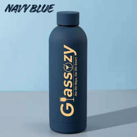 Glassozy™ Premium 500ML Vacuum Insulated Stainless Steel Bottle | Hot & Cold Thermos | Matte Finish Leak-Proof Water Bottle for Office, Gym & Travel