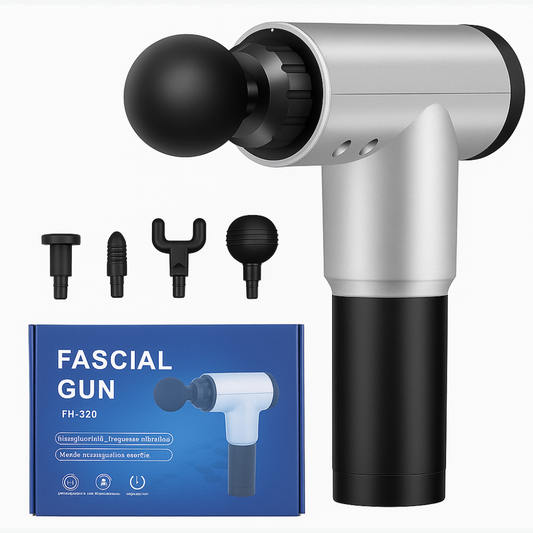 High-Performance Massage Gun – 6 Speed Deep Tissue Muscle Massager with 4 Heads | Silent Brushless Motor & 4-Hour Battery