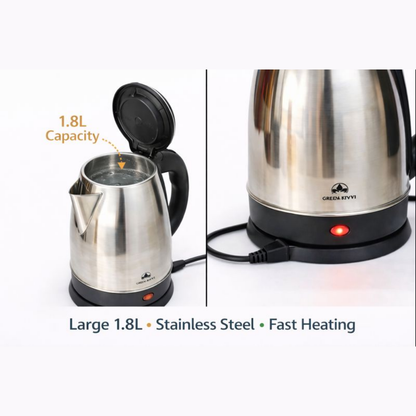 1.8L Stainless Steel Electric Kettle | Fast Boil Water Heater for Tea & Coffee | Electric Jug Kettle for Home, Office, Hostel & Travel