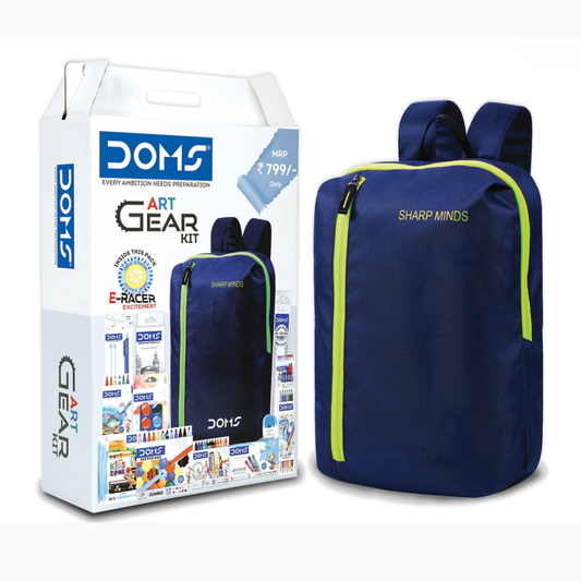 DOMS Art Gear Kit – Premium School Art & Craft Backpack Set | 30+ Drawing & Painting Supplies for Kids