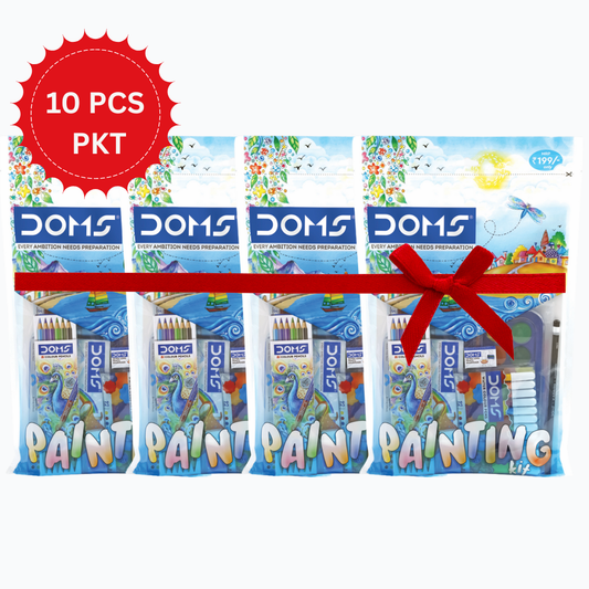 DOMS Kids Painting Kit – 10 PCS Value Pack | Colour Pencils, Watercolours, Brushes & Art Essentials (Bulk School Pack)