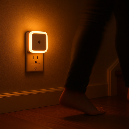 Smart LED Night Light with Auto Dusk-to-Dawn Sensor | Plug-in Warm White Wall Lamp for Bedroom, Hallway, Bathroom & Nursery | Energy Efficient Soft Glow Light
