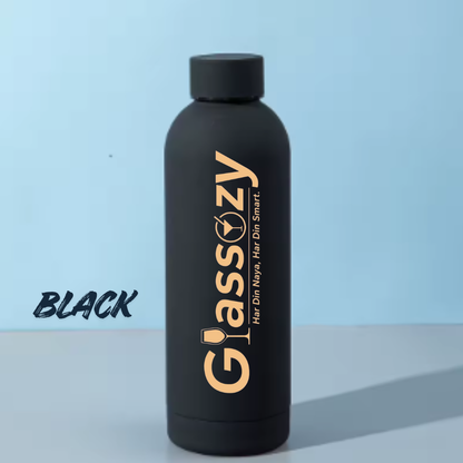 Glassozy™ Premium 500ML Vacuum Insulated Stainless Steel Bottle | Hot & Cold Thermos | Matte Finish Leak-Proof Water Bottle for Office, Gym & Travel