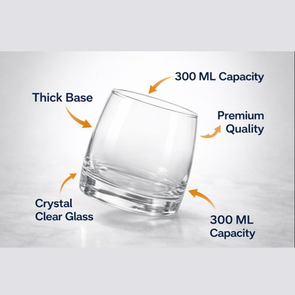 GLASSOZY Premium Whiskey Glass Set of 6 – Elegant 10oz Old Fashioned Rocks Glasses for Bourbon, Scotch, & Cocktails – Heavy Base Crystal Clear Barware in Luxury Gift Box
