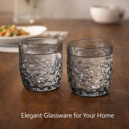 Hotel Style Premium Glass Tumbler – Luxury Embossed Bubble Texture Rocks Glass – Heavy Base Drinking Glass for Cocktails, Whiskey, and Daily Use