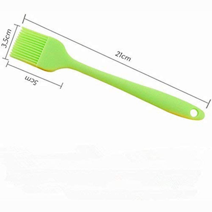 Silicone Oil Brush for Cooking & Baking | Heat Resistant Pastry Brush for Butter, Ghee & BBQ Marinade | Non-Stick Safe & Easy to Clean | Long Handle Kitchen Basting Brush – 21cm (Green)-2 Pcs