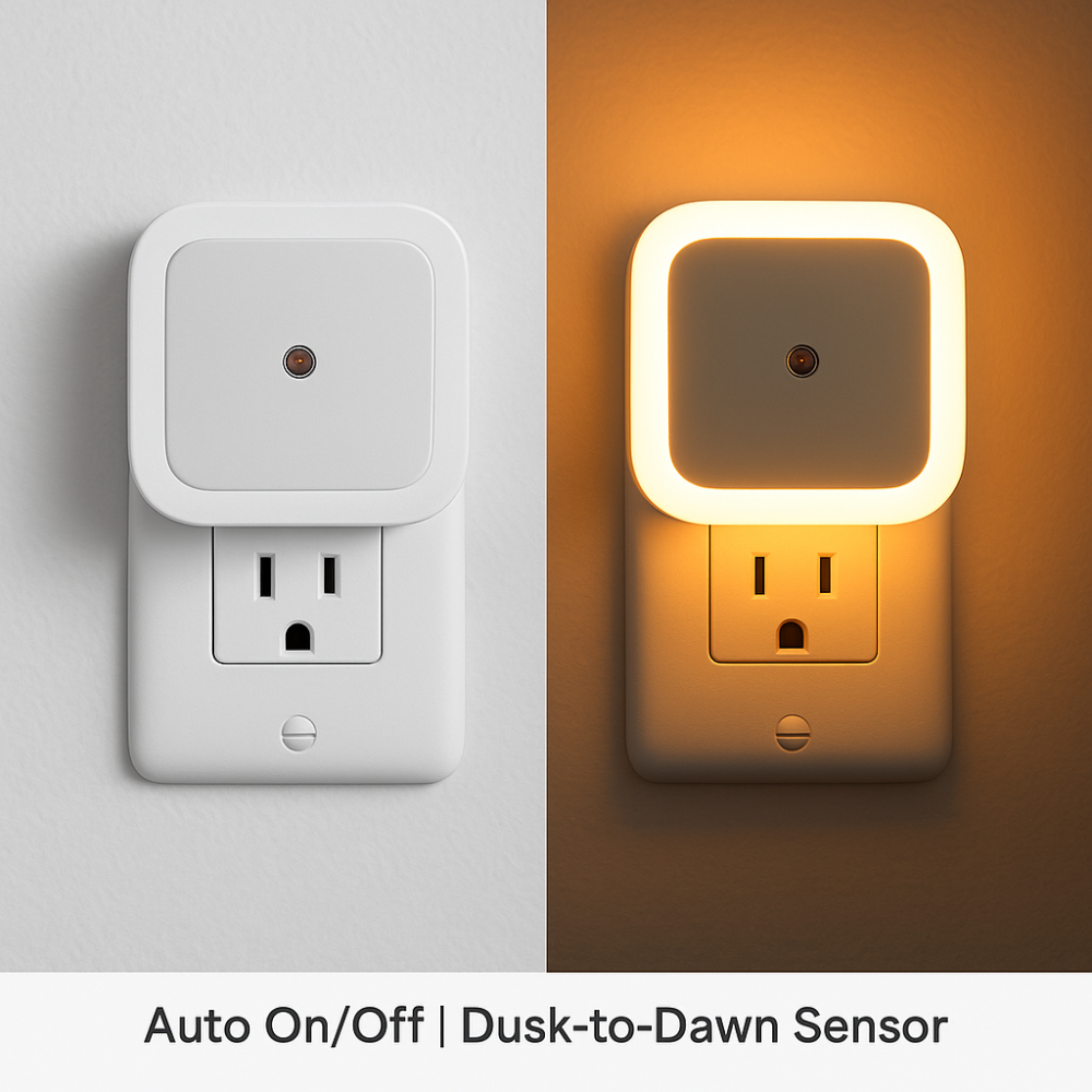 Smart LED Night Light with Auto Dusk-to-Dawn Sensor | Plug-in Warm White Wall Lamp for Bedroom, Hallway, Bathroom & Nursery | Energy Efficient Soft Glow Light