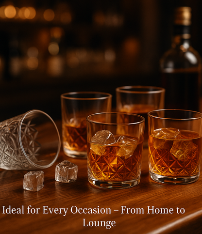 Green-Kivvi Premium Cut Crystal Glass Tumbler Set – 6 Pcs-230 ml