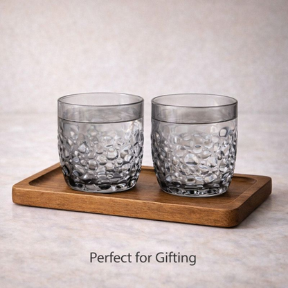 Hotel Style Premium Glass Tumbler – Luxury Embossed Bubble Texture Rocks Glass – Heavy Base Drinking Glass for Cocktails, Whiskey, and Daily Use