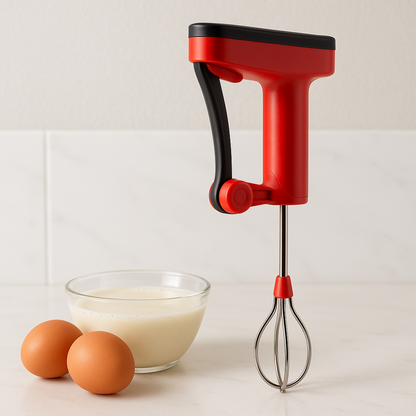 Super Mom Manual Power Blender – No-Electric Hand Beater for Beating, Whipping, Lassi, Coffee Froth & Cooking (Finger Exercise Handle, Stainless Steel Whisk)