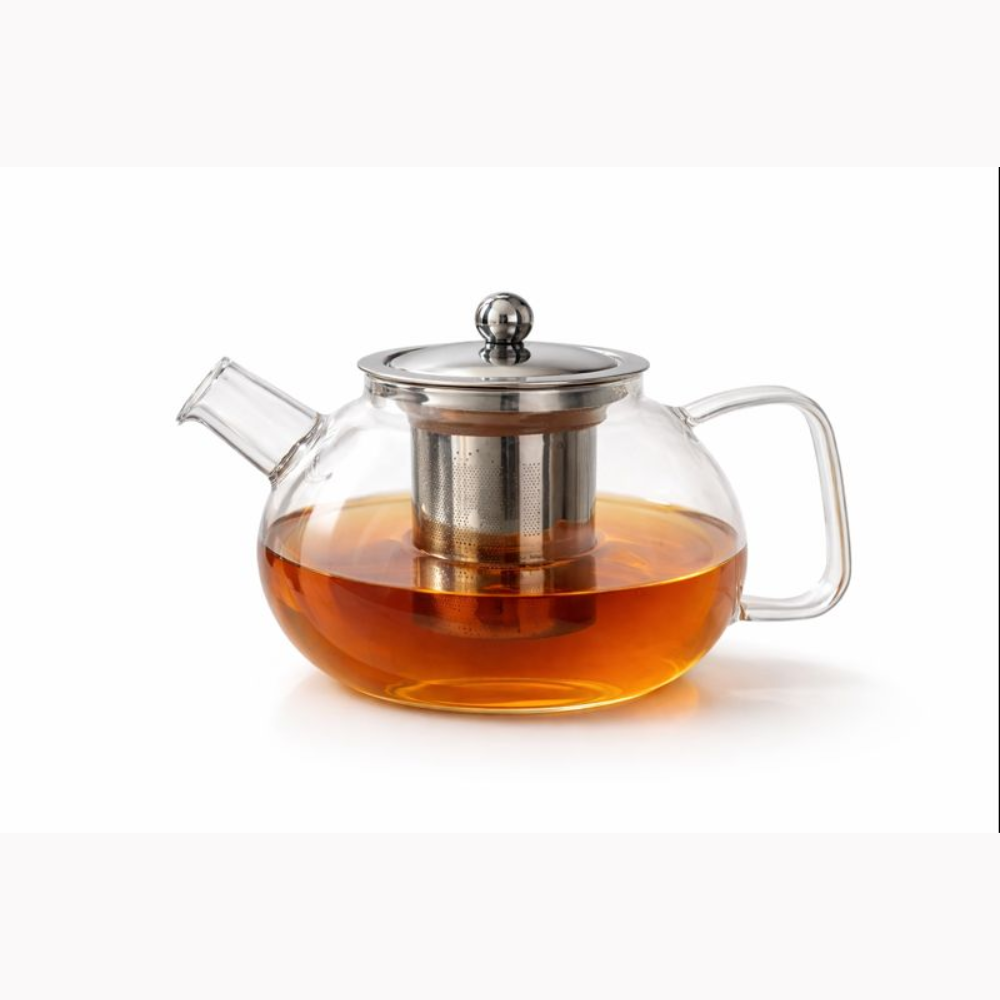 Premium Borosilicate Glass Teapot with Removable Stainless Steel Infuser (800ml/27oz) – Heat-Resistant Clear Tea Maker for Loose Leaf & Blooming Tea – Gift Box Included