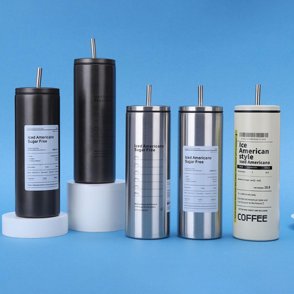 GLASSOZY | 20oz/600ml Stainless Steel Coffee Tumbler with Straw & Lid | Insulated Iced Coffee Cup for Cold Brew & Travel