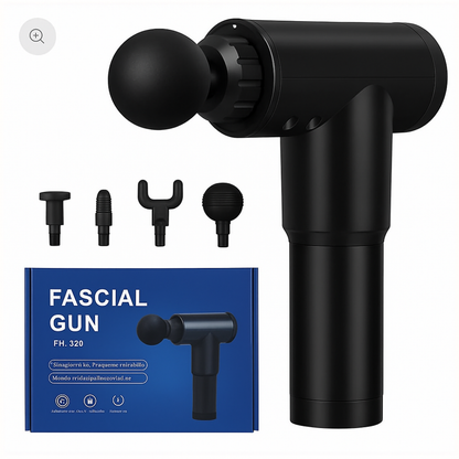 High-Performance Massage Gun – 6 Speed Deep Tissue Muscle Massager with 4 Heads | Silent Brushless Motor & 4-Hour Battery