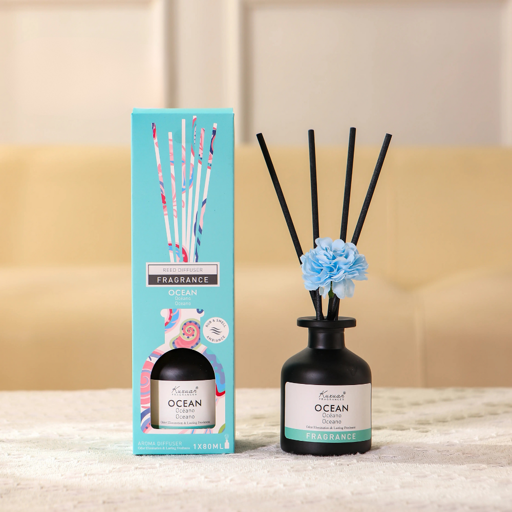 Luxury Reed Diffuser Set 80ML – Cotton, Rose, Lemon, Berries & Nile Garden | Long Lasting Home Fragrance | Room Aroma Diffuser