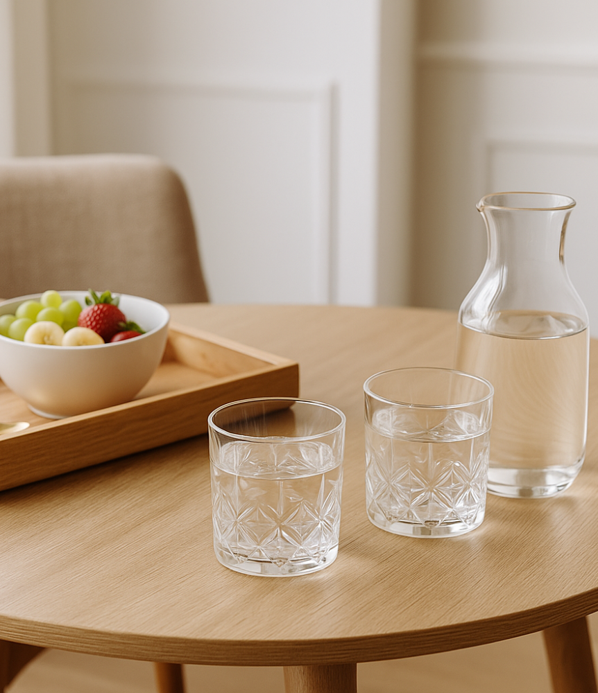 Green-Kivvi Premium Cut Crystal Glass Tumbler Set – 6 Pcs-230 ml