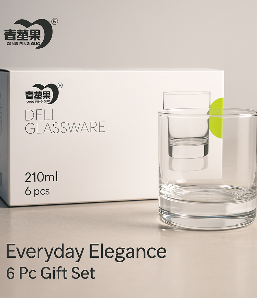 Qing Ping Guo Deli Glassware 210 ml (6 Pcs Set)