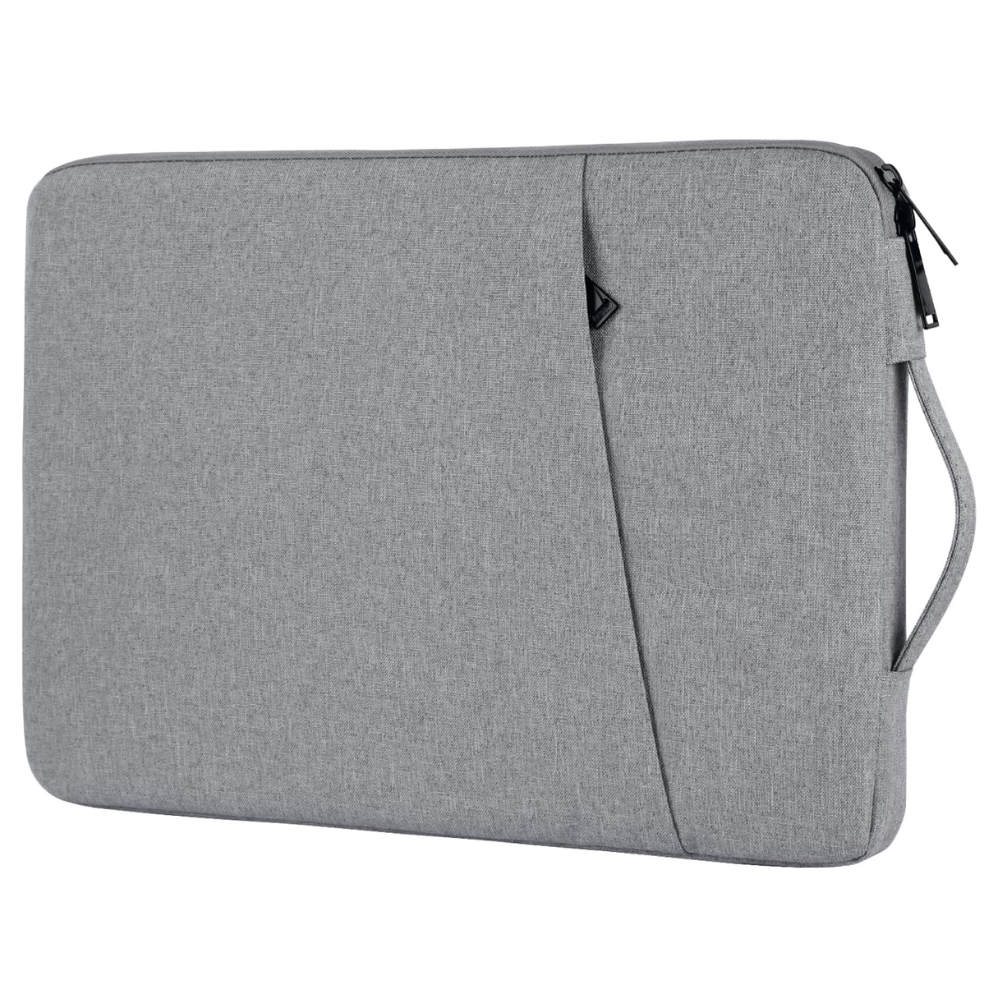 Slim Laptop Sleeve with Handle and Front Accessory Pocket – Shockproof Protective Case with Soft Plush Lining – Water-Resistant Computer Carrying Bag for MacBook Pro/Air and 13-15.6 Inch Laptops – Heather Gray