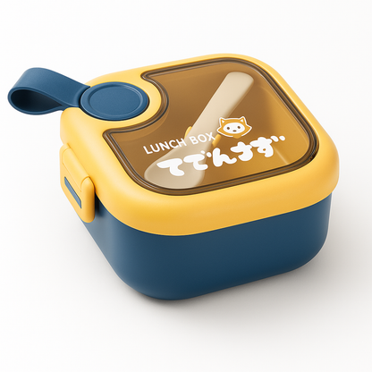 Kids Bento Lunch Box with Spoon | Leak-Proof Square Tiffin Box for School | BPA-Free Food Container for Kids