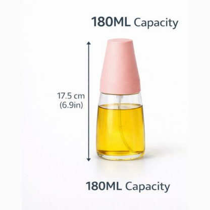 180ML Oil Spray Bottle for Cooking | Refillable Glass Oil Sprayer with Fine Mist Nozzle | Healthy Low-Oil Dispenser for Air Fryer, Pan, Salad & BBQ