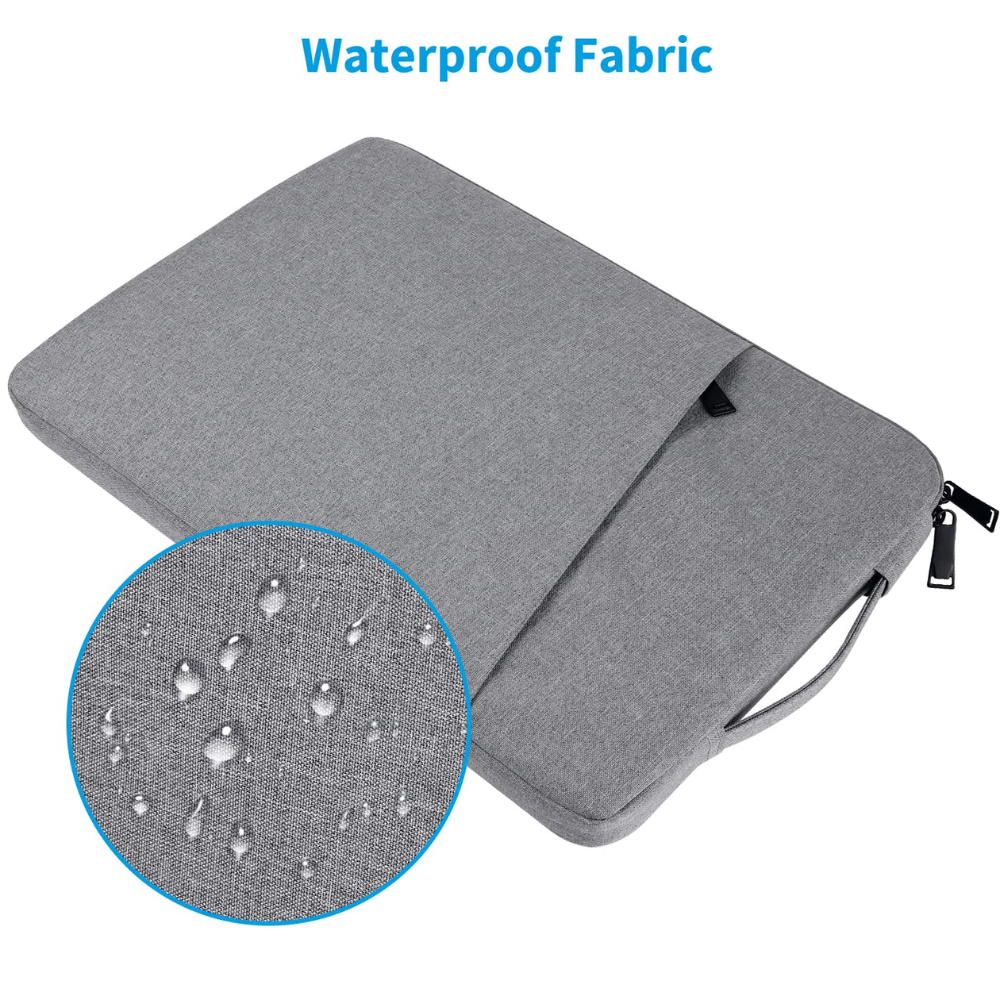 Slim Laptop Sleeve with Handle and Front Accessory Pocket – Shockproof Protective Case with Soft Plush Lining – Water-Resistant Computer Carrying Bag for MacBook Pro/Air and 13-15.6 Inch Laptops – Heather Gray