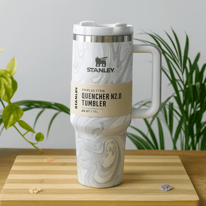Stanley Quencher H2.0 Tumbler 1.18L – Marble Swirl, Double-Wall Vacuum Insulated Travel Mug with Handle & Straw