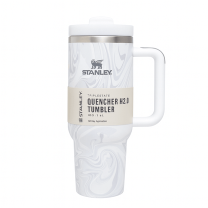 Stanley Quencher H2.0 Tumbler 1.18L – Marble Swirl, Double-Wall Vacuum Insulated Travel Mug with Handle & Straw