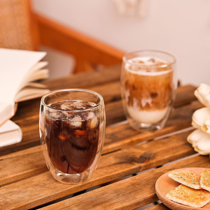Delisoga 250ml "Further Than Glass" Double-Walled Tumbler – Insulated Borosilicate Glass for Hot and Cold Drinks