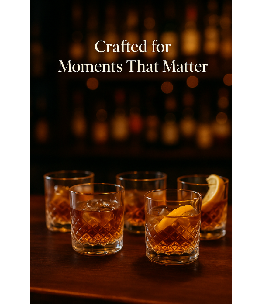 Delisoga Deli Glassware Set – 6 Pcs (205 ml) | Premium Diamond-Cut Drinkware for Juice, Whiskey & Cocktails | Elegant Everyday Glass Tumbler Set